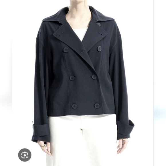 MAX STUDIO Black Double-Breasted Jacket Short Size XL - Picture 1 of 8